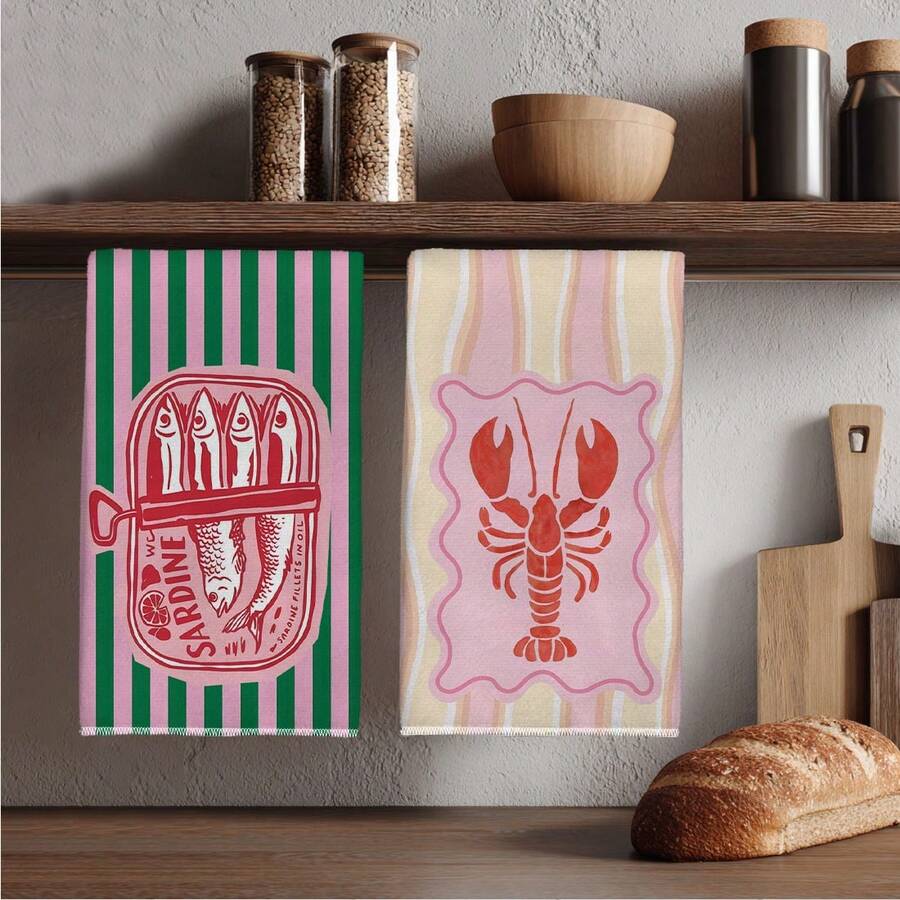2Pcs, Pink and Green Striped S - đánh giá và giá Home Cooking Cookbook