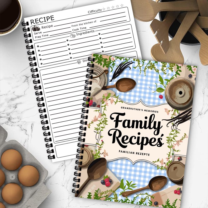 A5 Recipe Book, Blue Grid, Vin - đánh giá và giá Home Cooking Cookbook